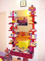 An open dressing table