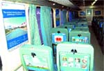 Refurbished interiors of the New Delhi-Amritsar-New Delhi Swaran Shatabdi. 