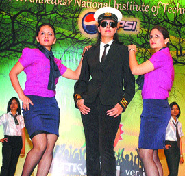 Students participate in a fashion show during the cultural festival Utkansh being organised at Dr BR Ambedkar National Instiute of Technology in Jalandhar.