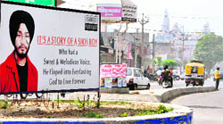 Defaced poster of Ishmeet Singh in Ludhiana