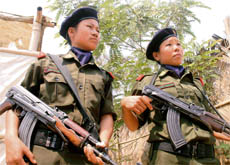 Young NSCN-IM cadres in the rebel groups truce-time base at Camp Hebron, near Dimapur, in Nagaland.