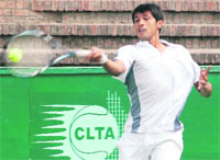 A player in action during a match at the CLTA, Sector 10, Chandigarh