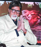 Amitabh Bachchan at the press conference in New Delhi on Thursday.