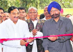Chief Minister Ramesh Pokhriyal Nishank inaugurates the Surya Roshni plant at Kashipur
