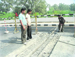 Worn out joints on the Doraha flyover being replaced. 