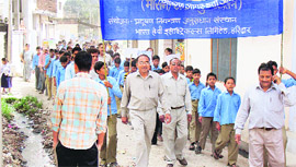 An environment awareness rally being taken out in Rawli Mehdood tehsil in Haridwar.