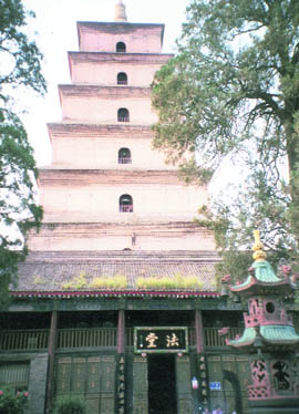 Hiuen Tsang built an Indian-style pagoda to preserve hundreds of volumes of Buddhist literature he brought back from India