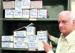 A DOT provider at the DMCH DOT centre shows the medicines administered to the TB patients under Revised National Tuberculosis Control Programme (RNTCP). Photo: Inderjit Verma