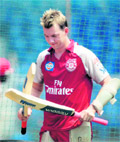 Brett Lee during a practice session in Mumbai on Monday.