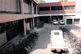 CITCO authorities plan to do away with the parking area used by employees at Hotel Shivalikview, Chandigarh. Tribune photo: Manoj Mahajan