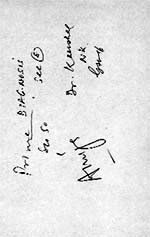 The handwritten slip of Dr Kaushal recommending Prime Diagnostic Centre at Sector 8 for the test