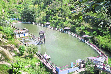 Aqua Paradise, a private lake at Tharkot in Pitthoragarh district.