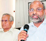 Dr Nand Kishore, media in charge of a conference on quality in transfusion being organised by the IMA, addresses a press conference in Dehradun on Friday.