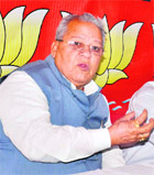 Rajya Sabha MP and vice-president of the BJP Kalraj Mishra in Haridwar on Friday. 