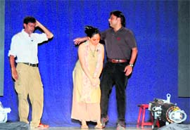 A still from the play The Blue Mug