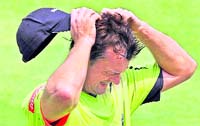 Gilchrist during a practice session on Friday.  PTI