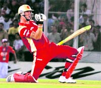 RCBs Kevin Pietersen exults after their win in Mohali on Friday