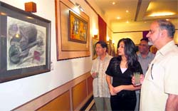 Collective Spaces 2010, a painting exhibition in Dehradun on Sunday. A Tribune photograph