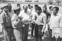 A police team at Machhaunda village in Ambala Cantt