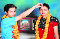 Manoj and Babli at their marriage.