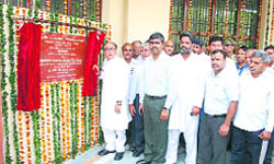 Capt Ajay Singh Yadav inaugurates the newly built campus of the Postgraduate Regional Centre at Mirpur village in Rewari.
