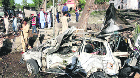 A view of destruction near the US consulate. 