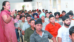 Students in an NDA coaching class at the District Sainik Welfare Office in Jalandhar.