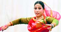 A student of Pracheen Kala Kendra performs at the convocation ceremony