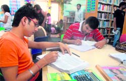 Students busy preparing for their annual examination