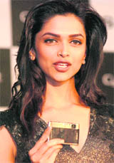 Bollywood actress Deepika Padukone launches the Sonys cybershot cameras in New Delhi