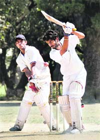 A match of the Hukam Singh Under-17 Cricket Tournament in Dehradun