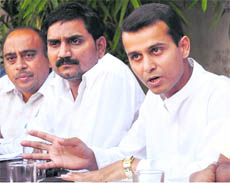 All-India Rahul Gandhi Youth Brigade Uttarakhand chief Sunit Singh Rathore addresses the media in Haridwar.