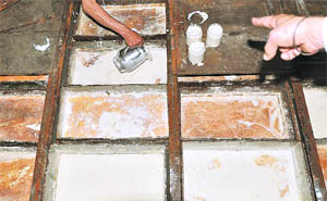 A file photo of the fungus-infested paneer that was seized by the health department a few days back. 