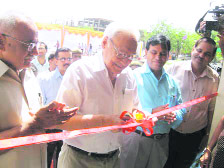 Dr JB Chaudhary, former Vice-Chancellor, Chaudhary Charan Singh Haryana Agriculture University, Hisar, inaugurates a book fair in Murthal on Friday.