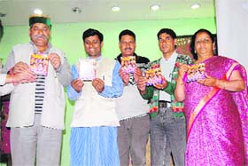 Mussoorie MLA Jot Singh Gunsola launches a CD of Garhwali film in Mussoorie