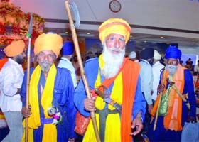 Sikhs at the World Sikh Convention in Rakab Ganj Guruwdara, New Delhi