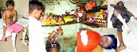 The victims of the Shalimar Bagh jhuggi fire. Tribune photo