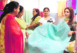 Sazia Fahed from Pakistan exhibits her collection at Baisakhi Bazar in Ludhiana