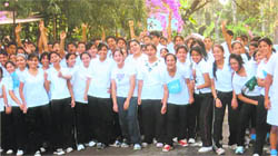 The participants of the Brightland Schools marathon in Dehradun