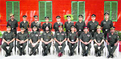 Officers of the Territorial Army who completed their training at the Indian Military Academy in Dehradun