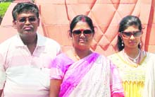 A file photo of Amol Mandal, his wife Anjana and their daughter Arupa who died in an accident on Thursday.