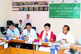Participants at a state-level foresters conference held at FRI, Dehradun, on Thursday. A Tribune photograph