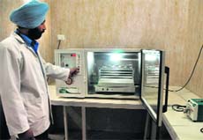 Cell-separator machine installed at a charitable hospital in Ludhiana. 