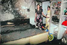 Renu Bala shows her house at Palsora Colony, Sector 56, Chandigarh, on Sunday. 