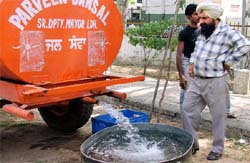 Water being provided through a tanker at a ward