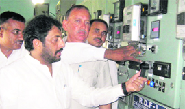 Haryana Minister Gopal Kanda commissions the project connecting Ding village with the urban power system in Sirsa.