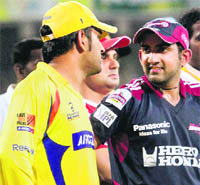 Gautam Gambhir with MS Dhoni