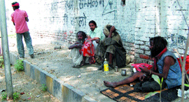Beggars resurface on the footpaths in Amritsar.