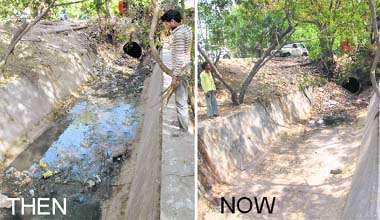 Filthy portion of N-Choe in Sector 42 on April 6, 2010 (Left) ordains a cleaner look on Tuesday