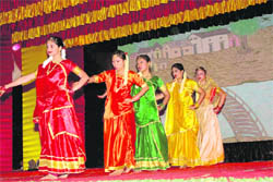 Students of Graphic Era University perform at Grafest in Dehradun on Tuesday. 